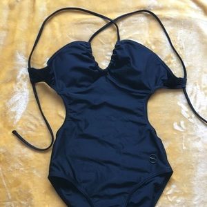 Puma open back black swimsuit